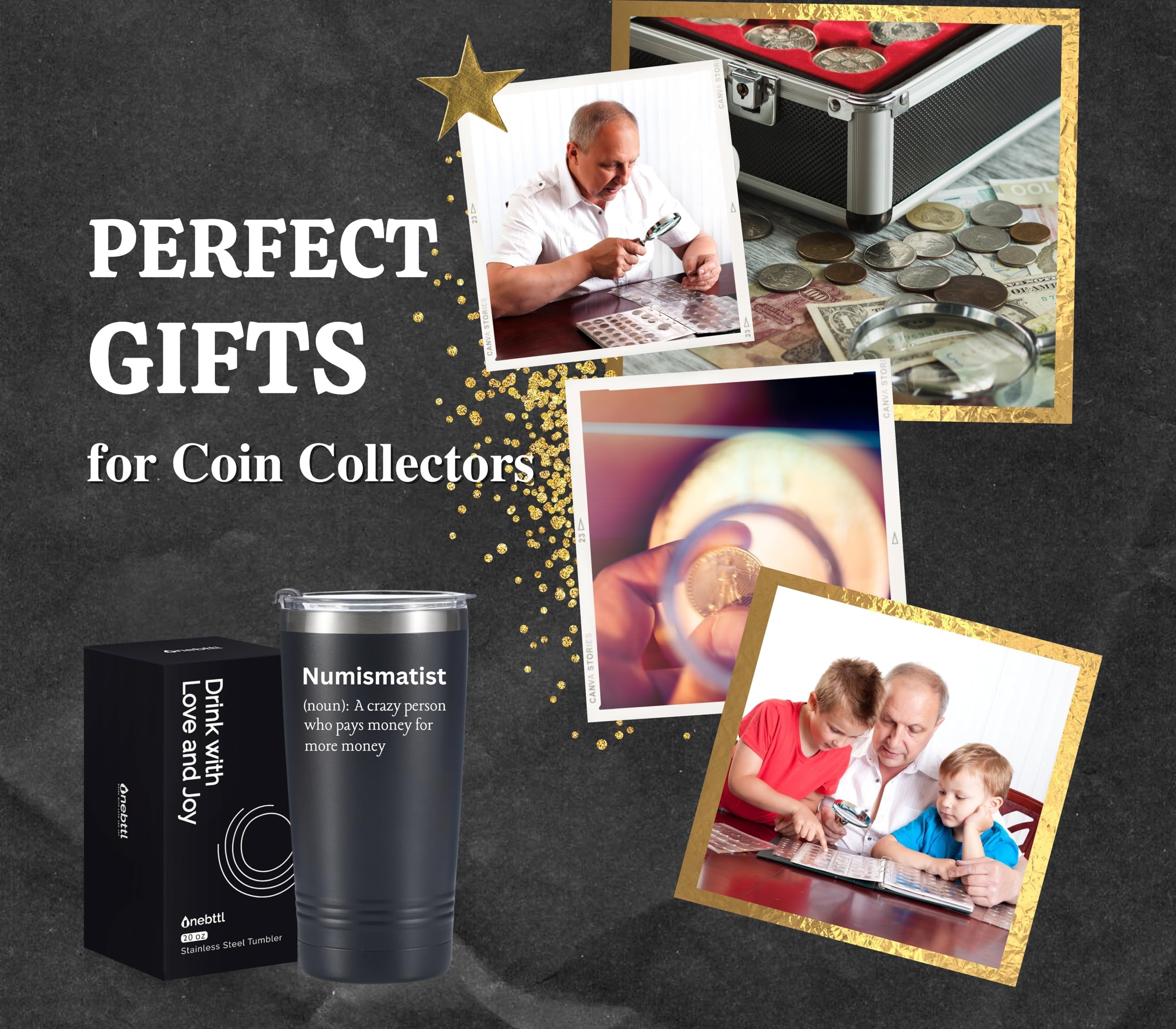 Onebttl taza-coleccion-numismatica-regalo para eventos y reuniones.