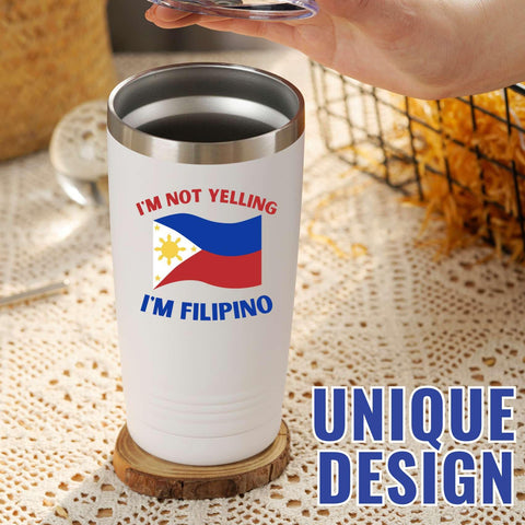 Onebttl Taza insulada 580 ml con bandera filipinas, mantiene bebidas a temperatura.