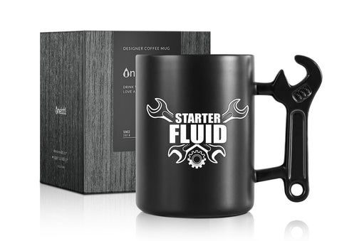 Onebttl taza mecánico llave inglesa frontal, ideal para empezar el día en el taller.