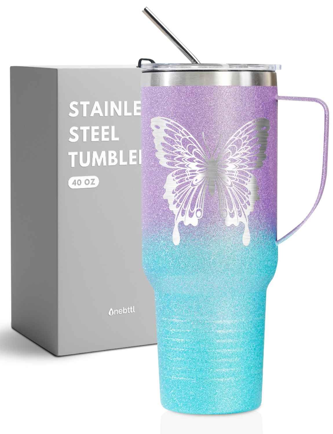 Onebttl taza termica mariposa 40 onzas ideal para viajes y estilo