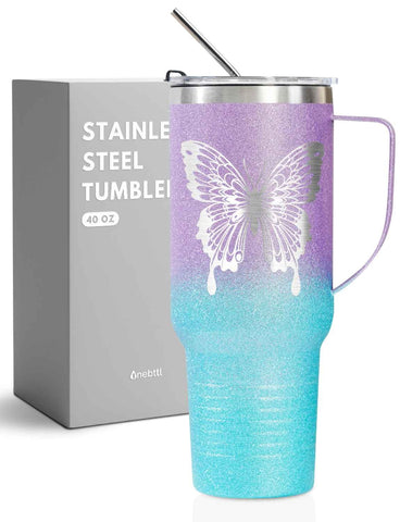 Onebttl taza termica mariposa 40 onzas ideal para viajes y estilo