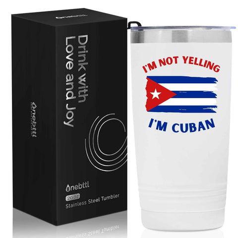 Onebttl Taza viaje 20oz con bandera de Cuba, mantiene bebidas frías hasta 9 horas y calientes hasta 3.