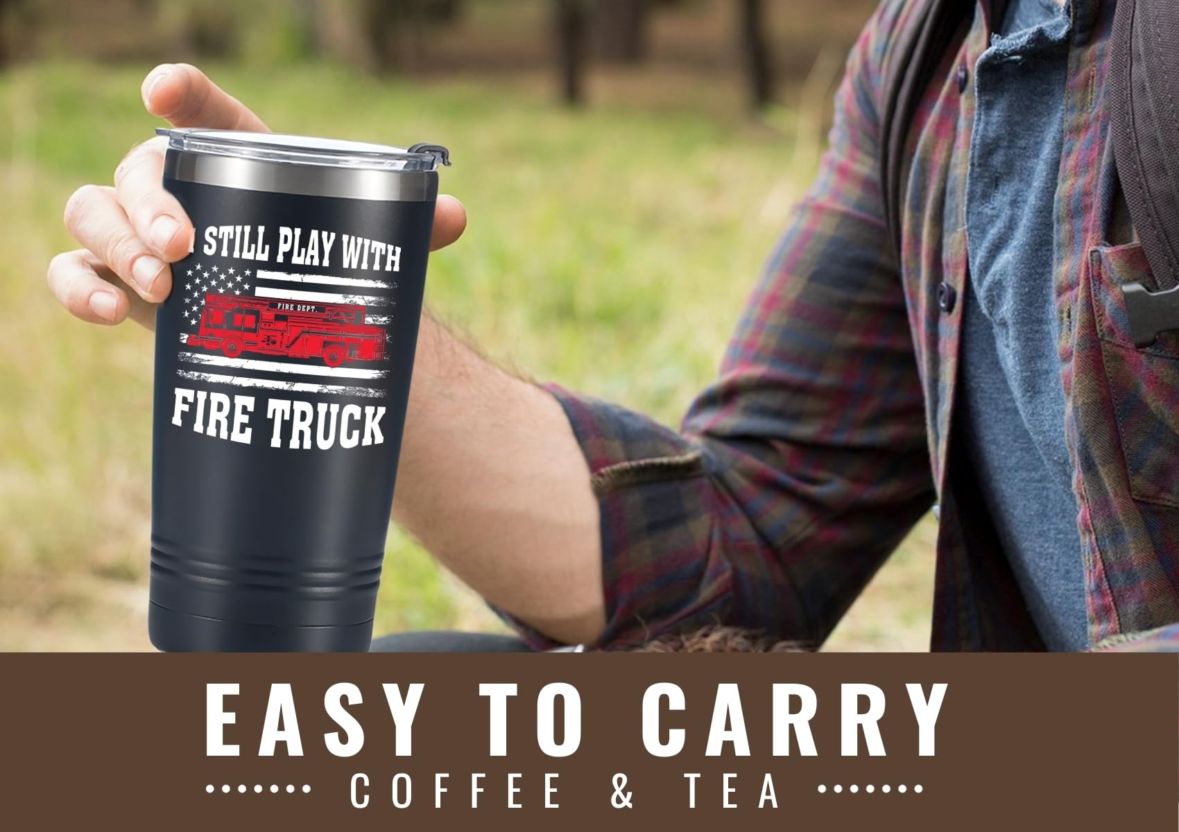 Onebttl termo bombero 20oz negro, doble muro aislante para bebidas frías o calientes.