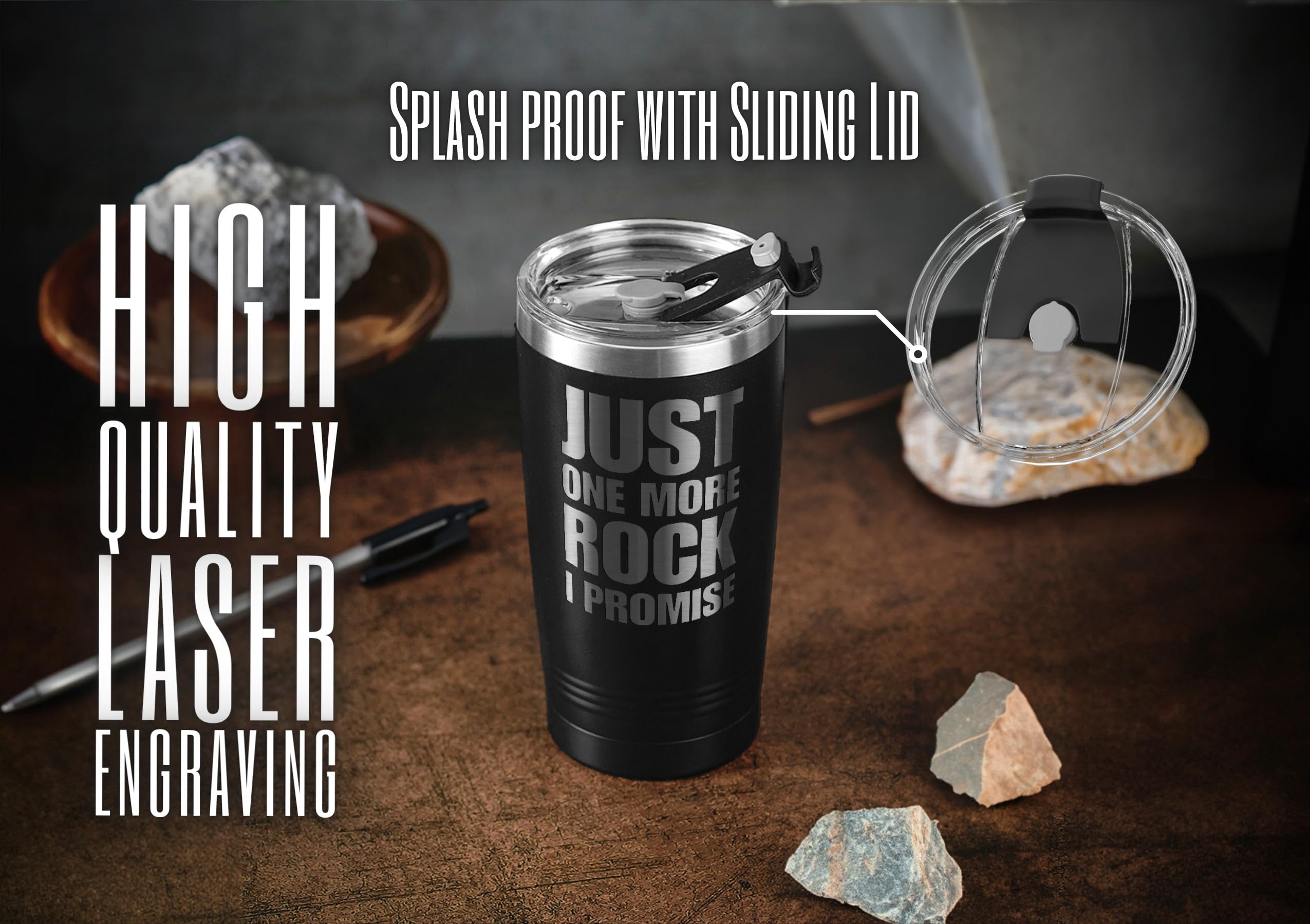 Onebttl tumbler en empaque regalo elegante, listo para sorprender a un geólogo.