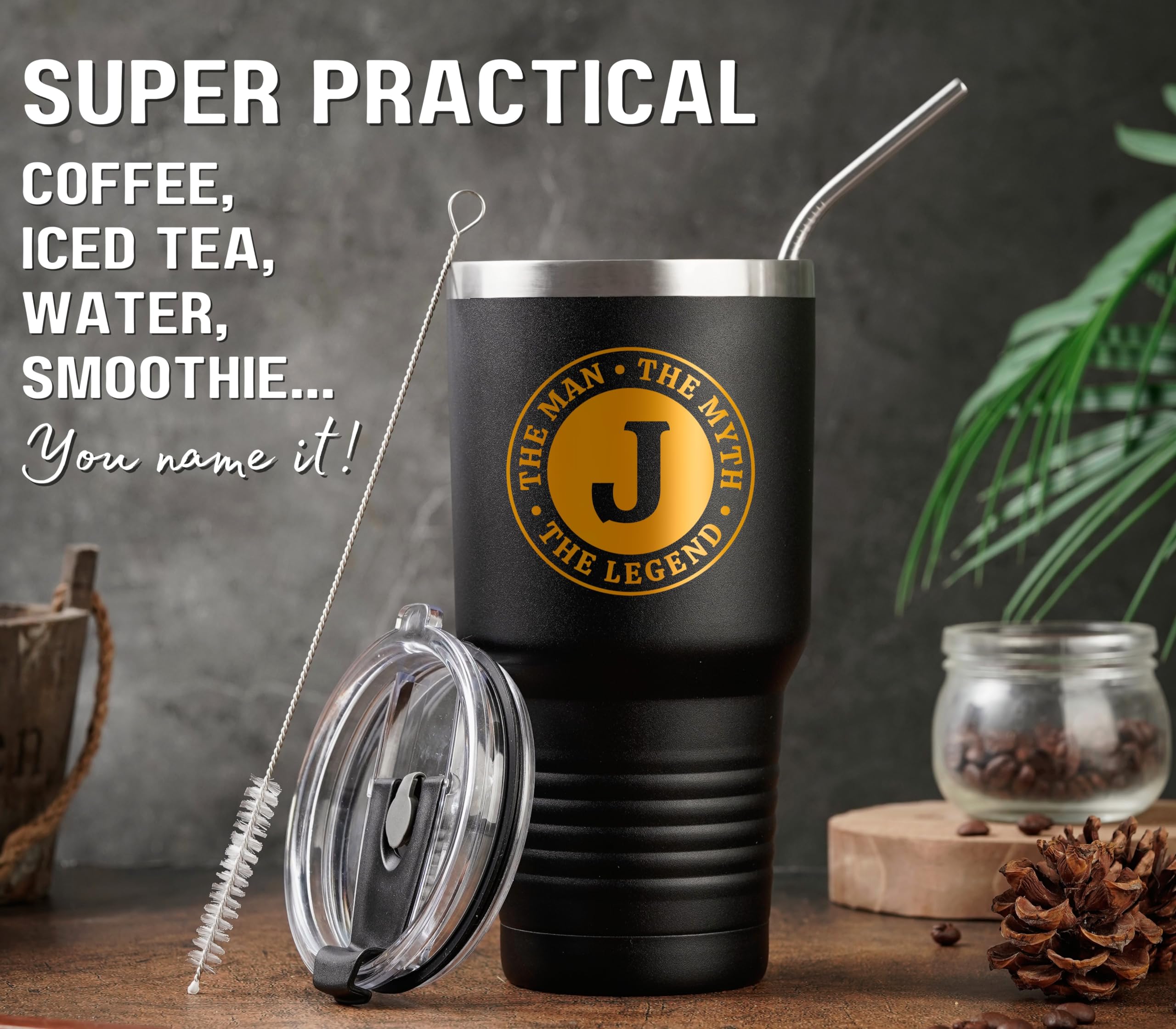 Onebttl vaso de viaje regalo para hombre de 30 onzas, perfecto para café o cerveza.