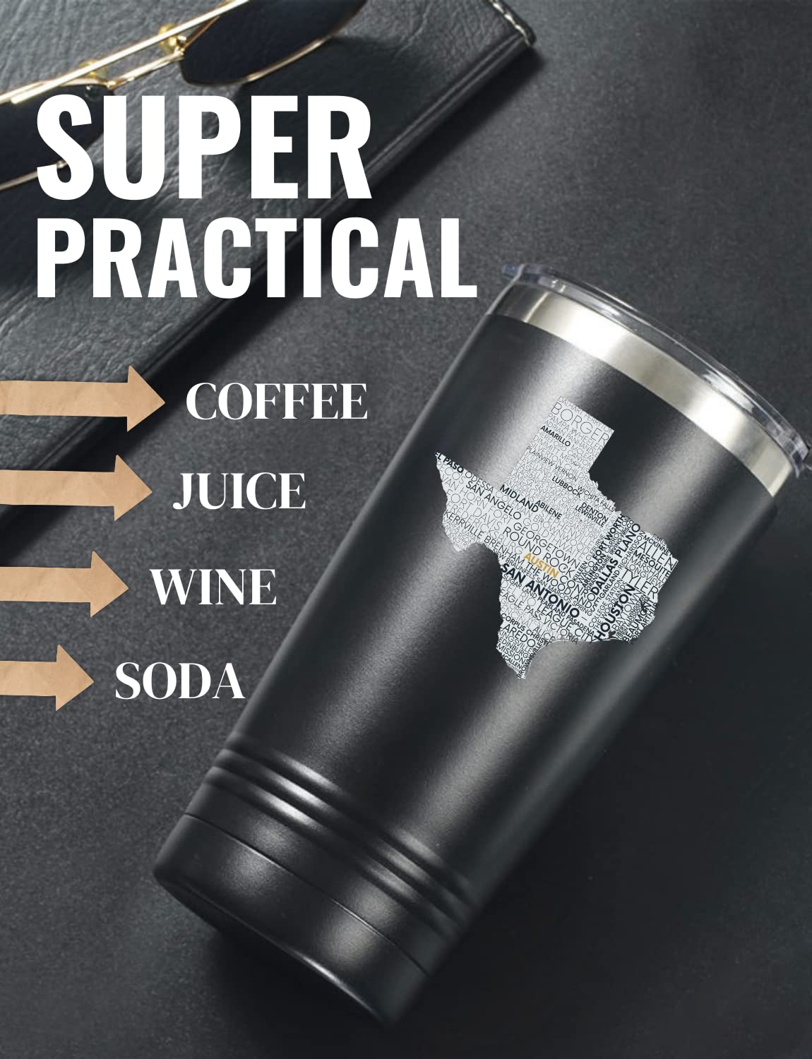 Onebttl Vaso 20oz Acero Inoxidable Aislante, ideal para bebidas frías o calientes
