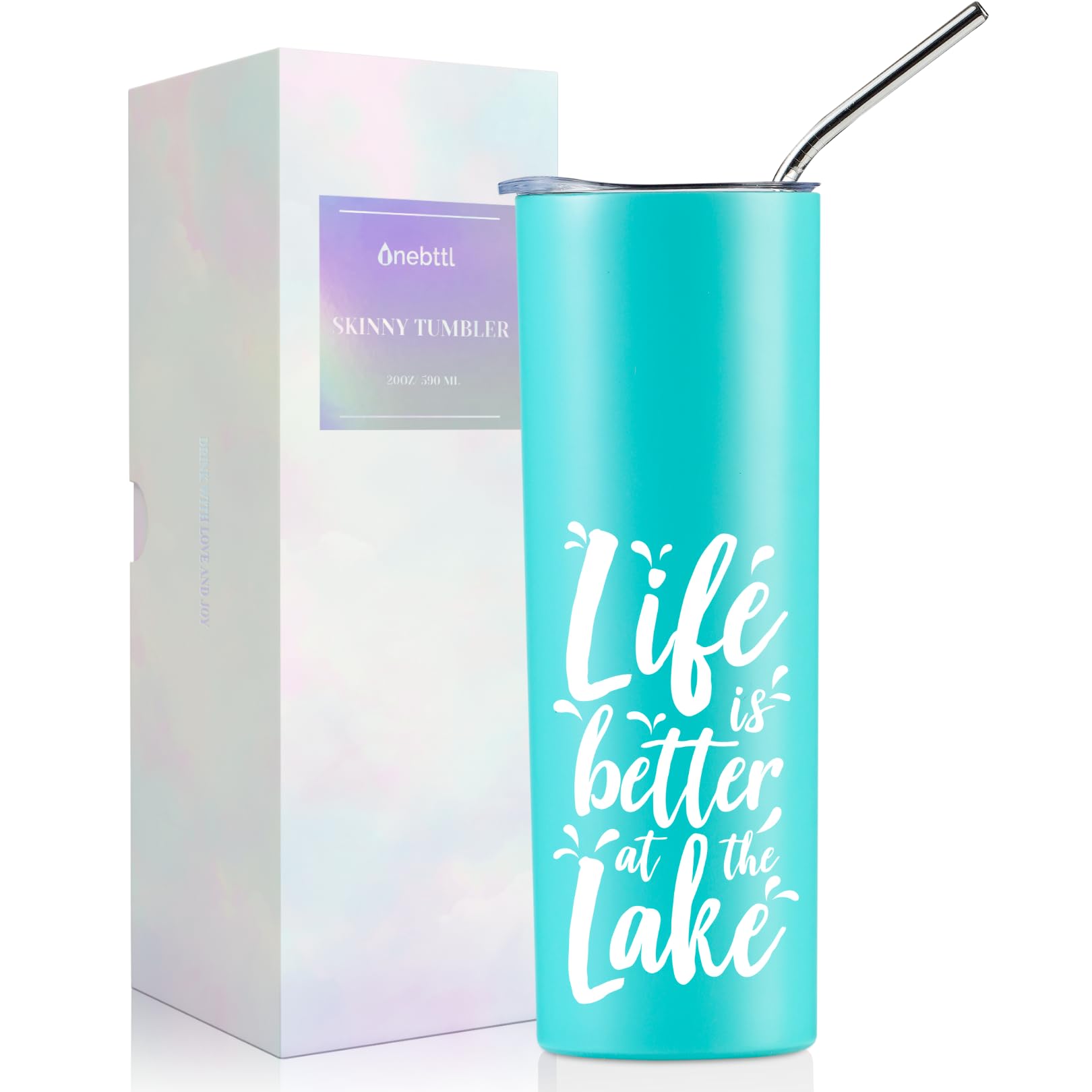 Onebttl vaso aislado de acero inoxidable veinte onzas mantiene bebidas frías por horas.