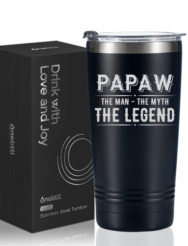 Onebttl vaso térmico 20oz con tapa negra, ideal regalo de nietos para abuelo.