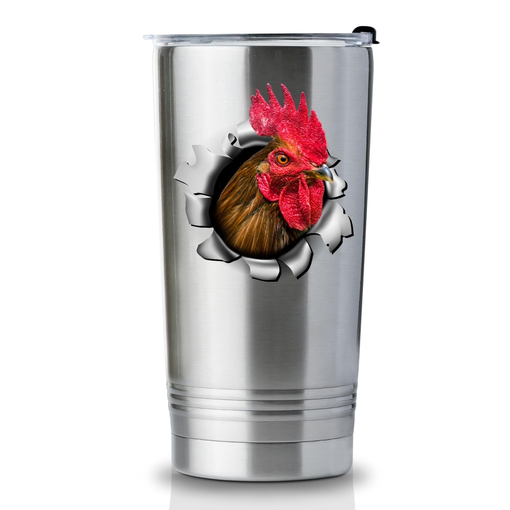 Onebttl vaso termico con gallo destacado, ideal para llevar bebidas.