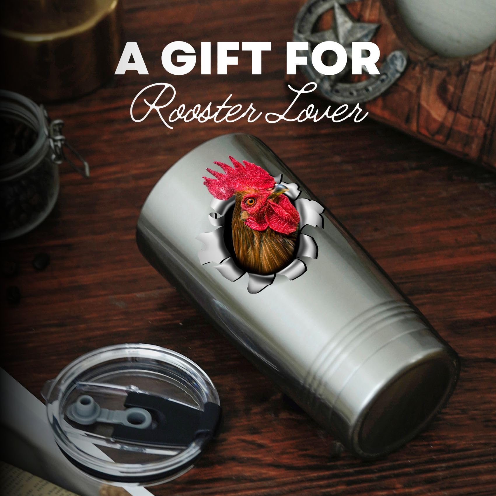 Onebttl vaso termico con gallo de diseño único para orgullo.