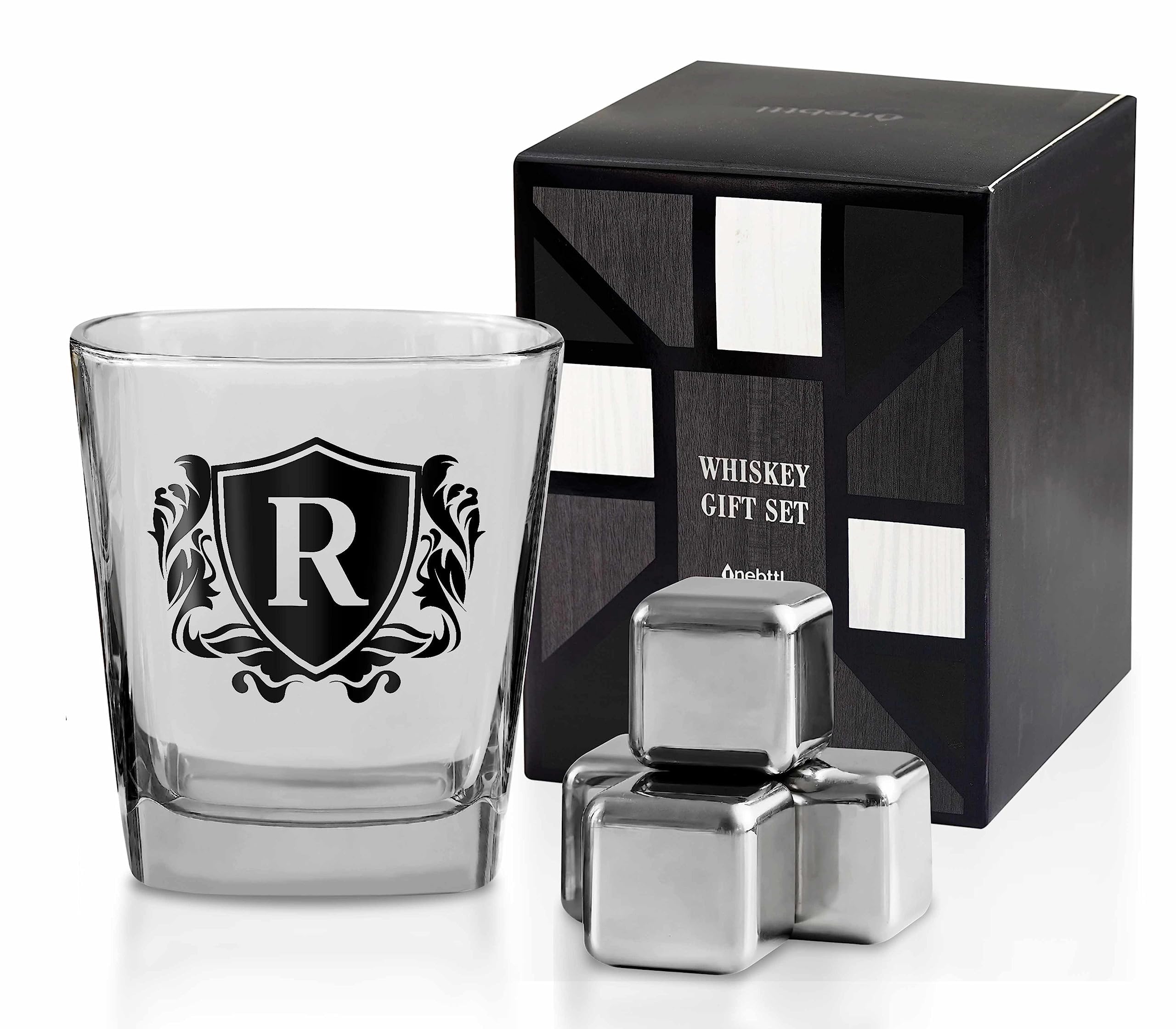 Onebttl vaso whisky con inicial personalizado, regalo ideal para ocasiones.