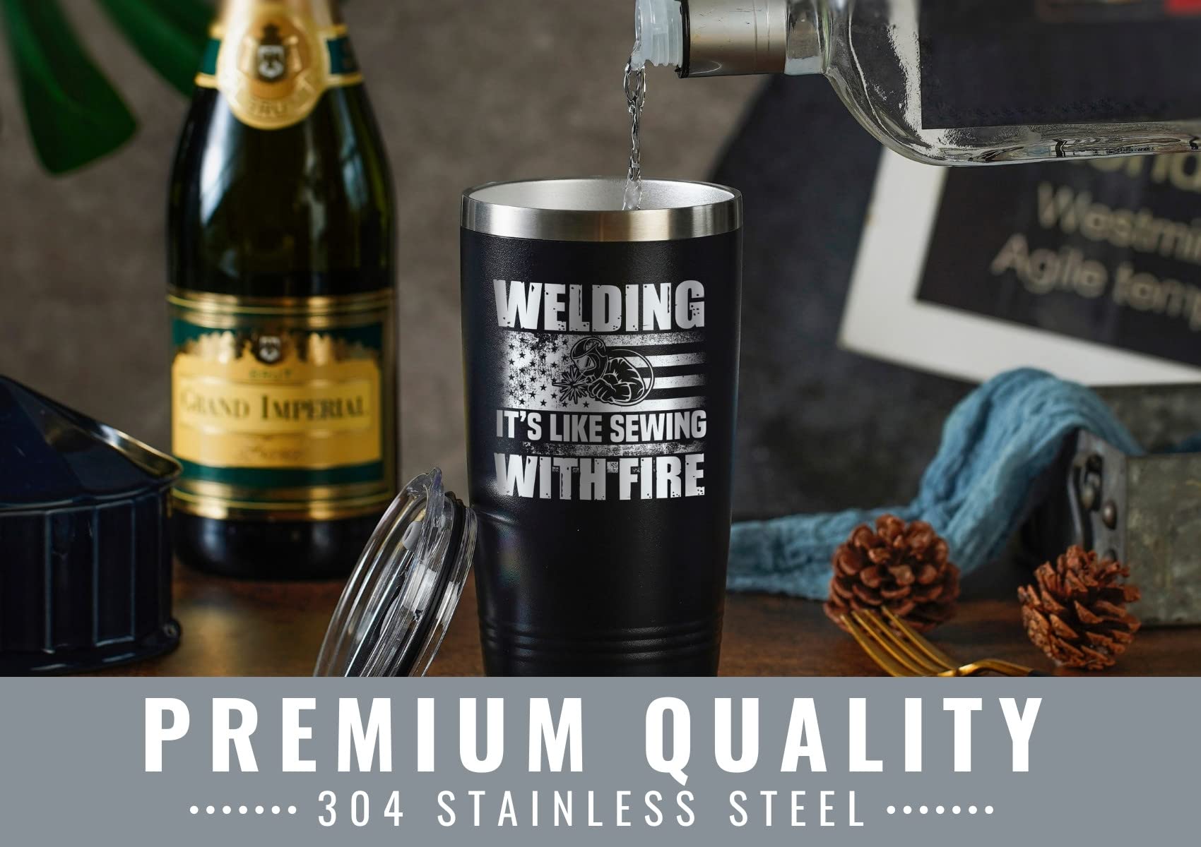 Onebttl Welder vaso termico 20 onzas negro con pajita incluida para beber sobre la marcha.