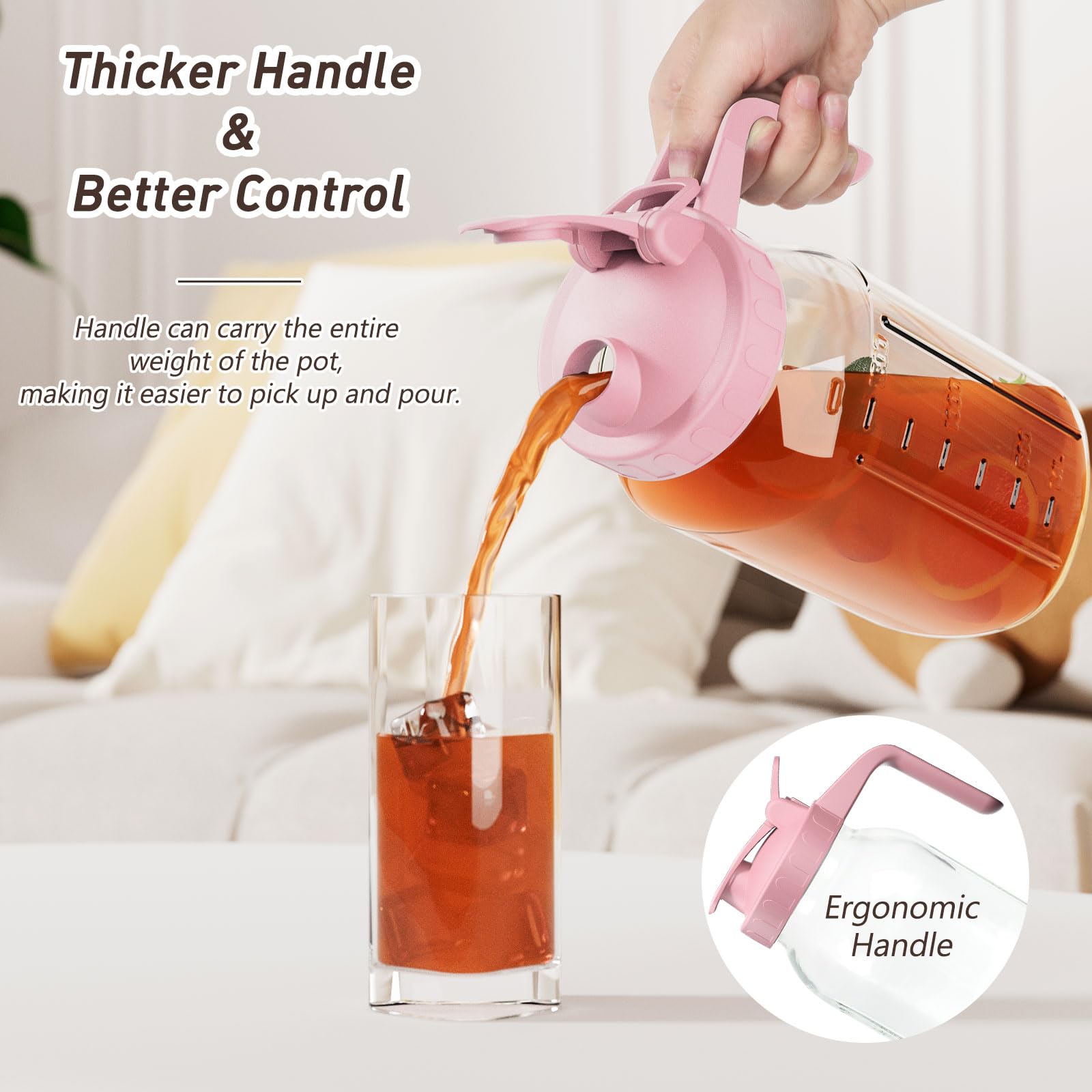 OneDream jarra con manija ergonómica para verter con control.