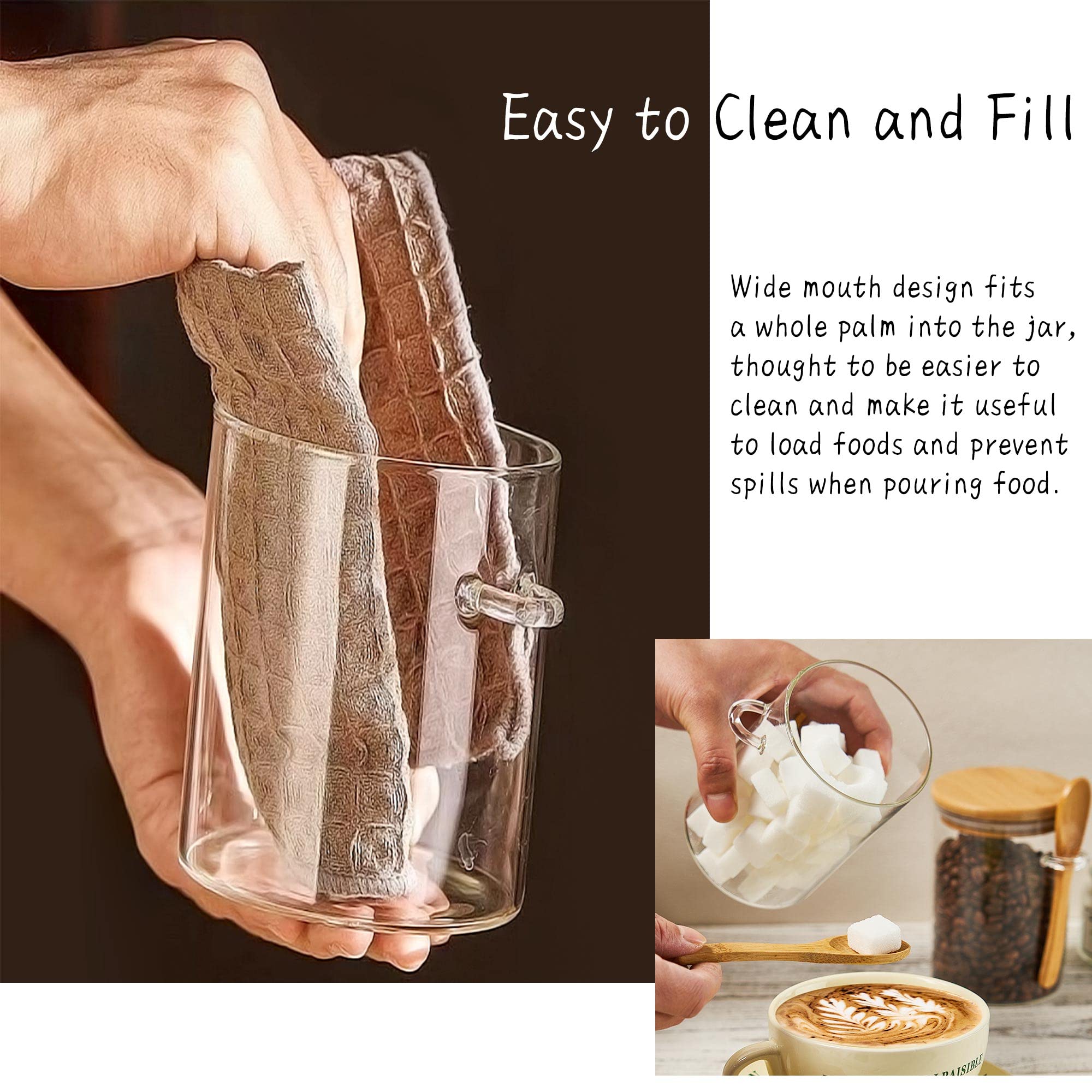 OneDream jarras café granos 15oz con cuchara y tapa de bambú para organización.