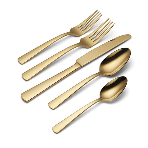Oneida Aptitude Gold 20pc cuchillos de cena afilados y duraderos.