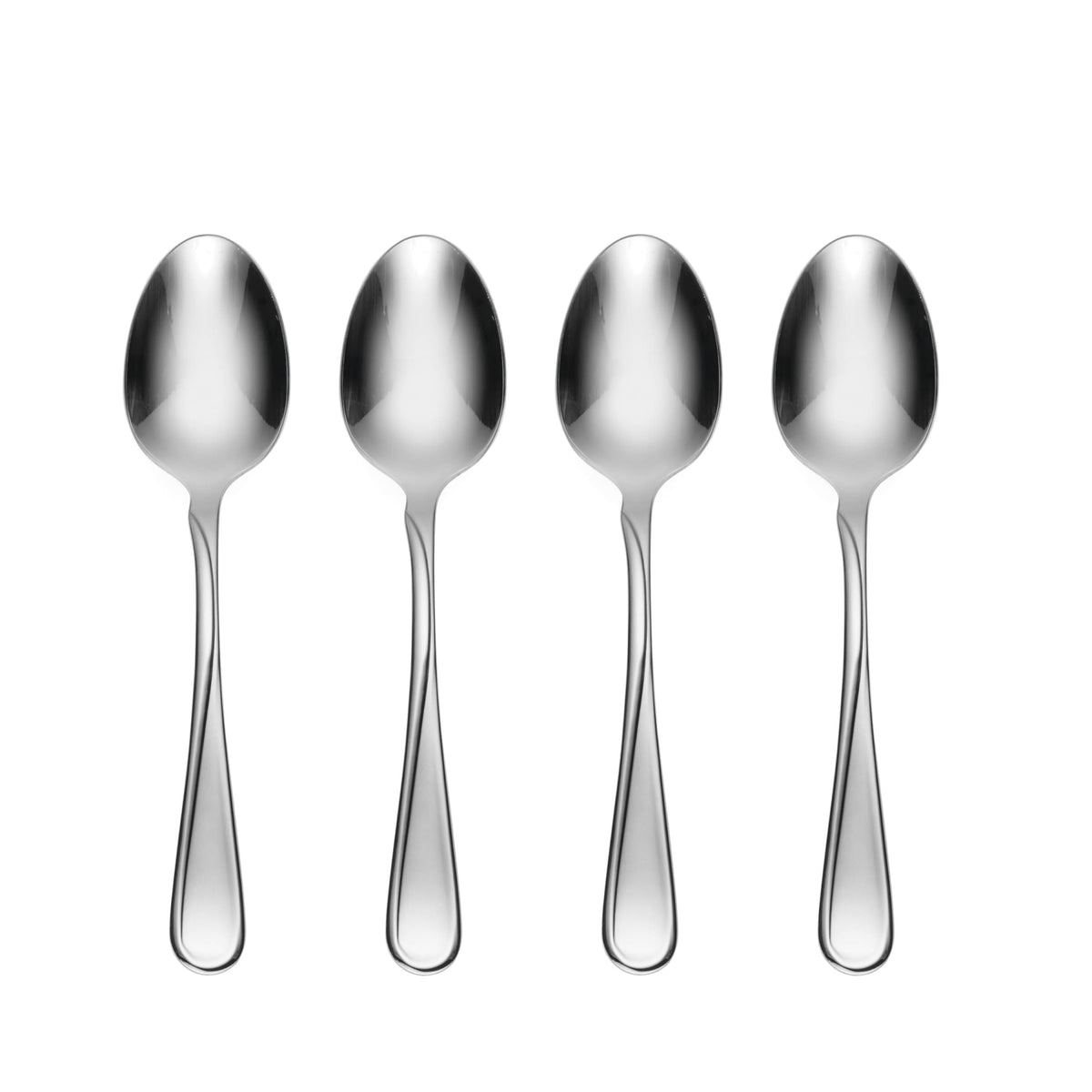 Oneida Flight cucharas de cena, conjunto de 4, brillo espejo para cenas diarias.