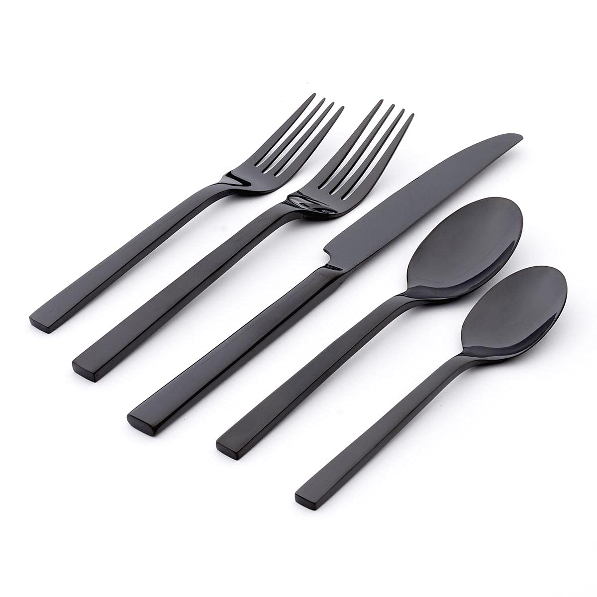 Oneida Mesa del Chef Negro 20 piezas en mesa, conjunto elegante para cenas cotidianas.