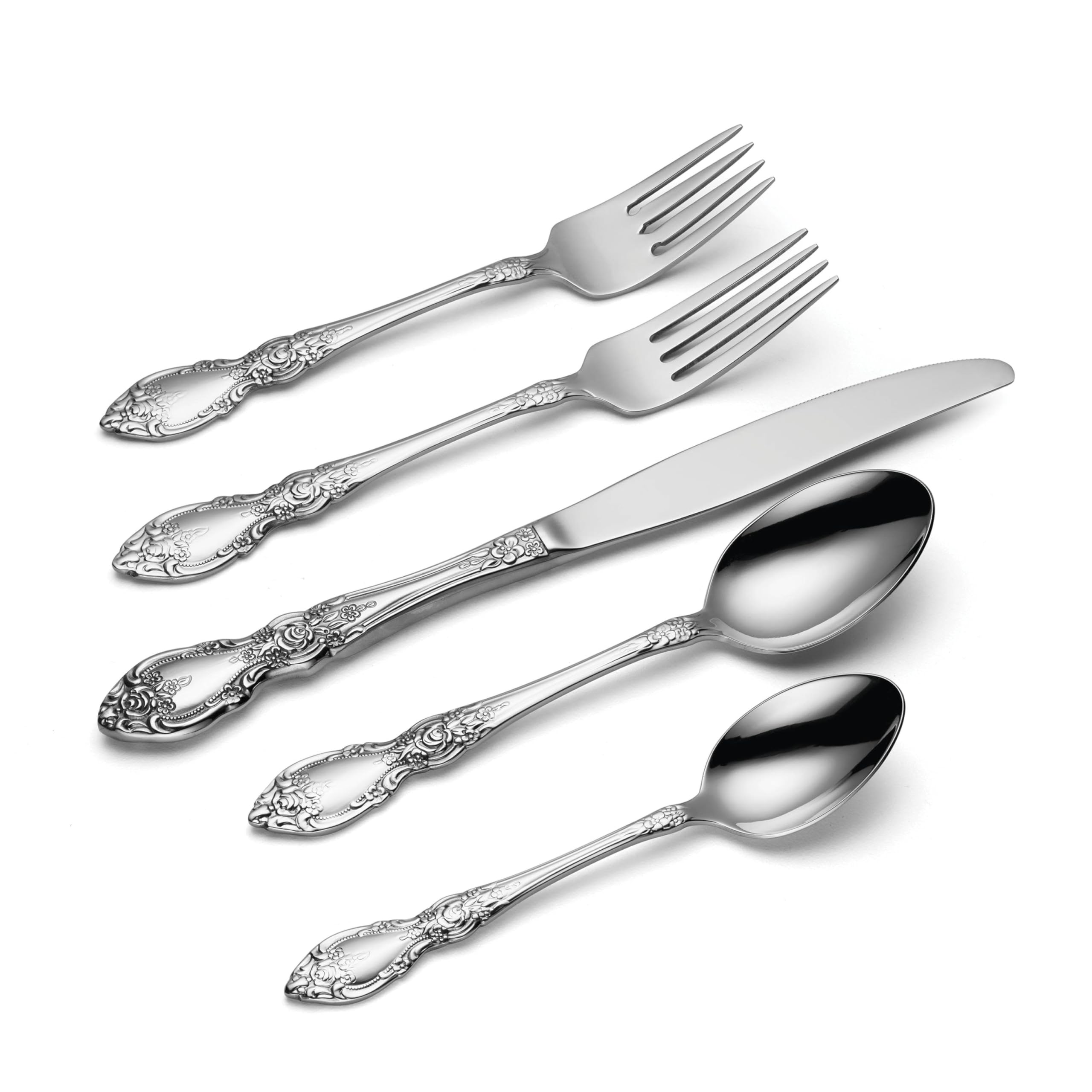 Oneida Wordsworth, cuchara de cena, diseño ornamental y durabilidad diaria.