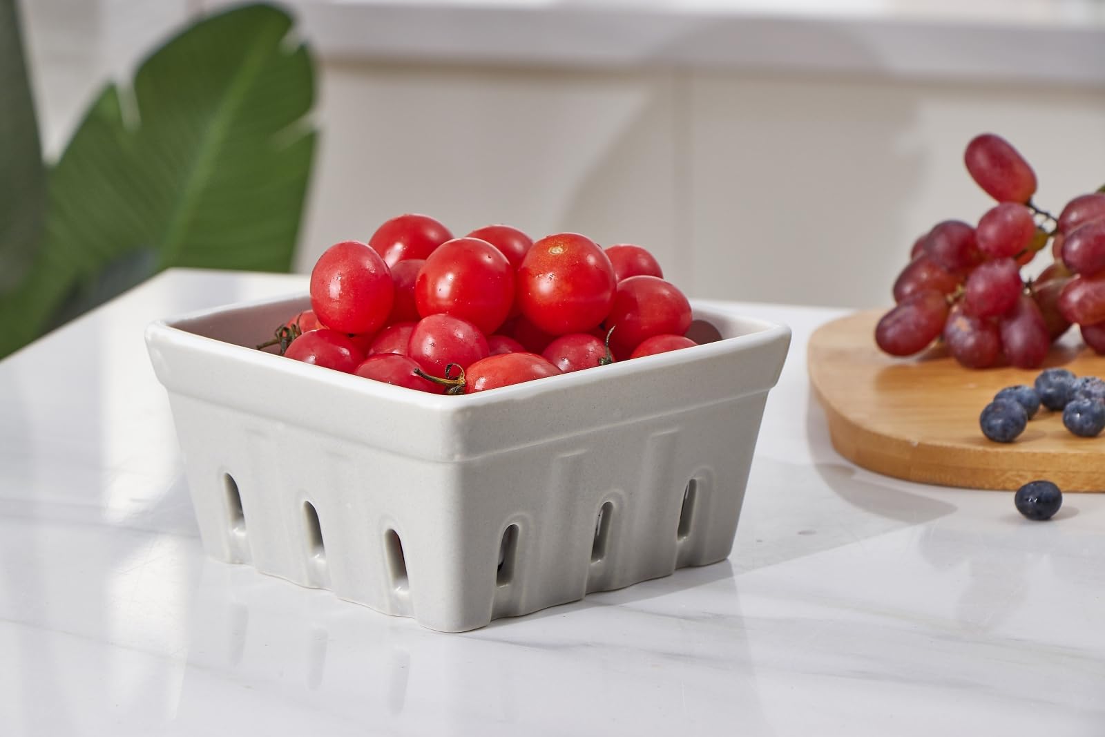 ONEMORE escurridor-bayas, ventilación natural para mantener la fruta fresca.
