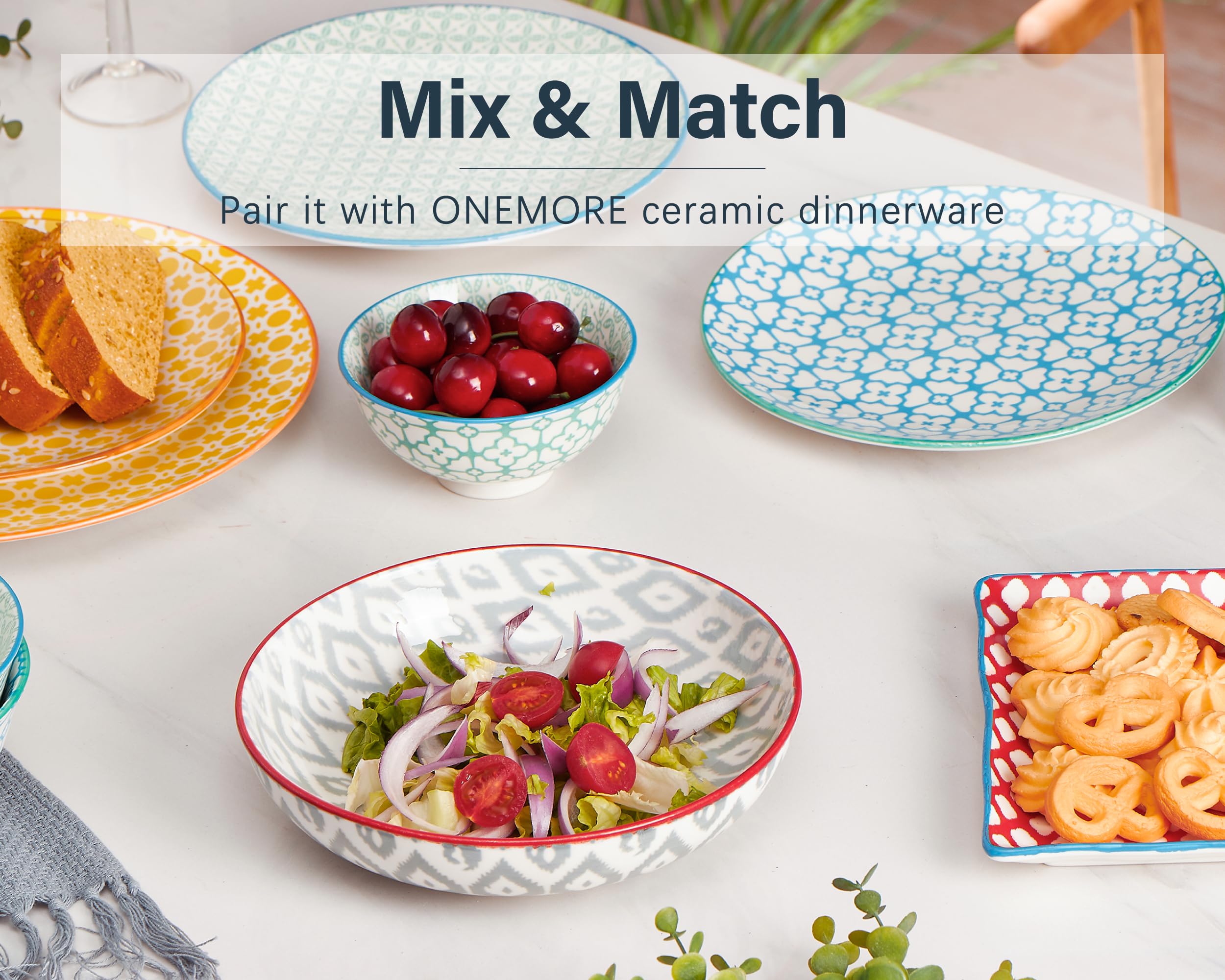 ONEMORE cuencos cerámica aptos para horno, diseño elegante