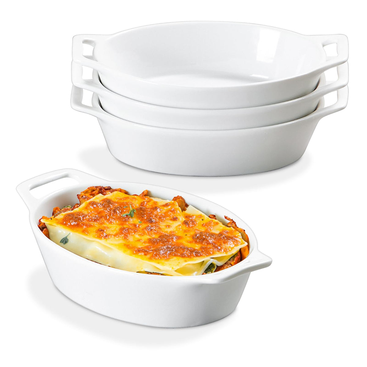 onemore fuente oval gratinado de 20 oz para hornear porciones uniformes