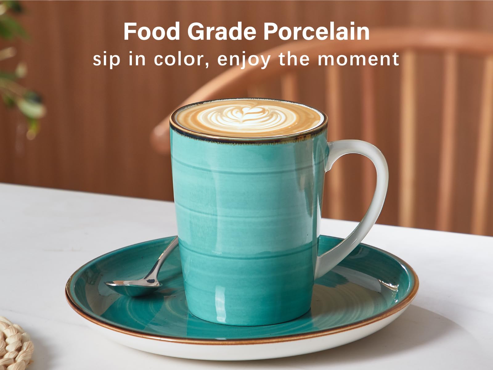 ONEMORE taza cerámica grande con asa ergonómica para café con leche
