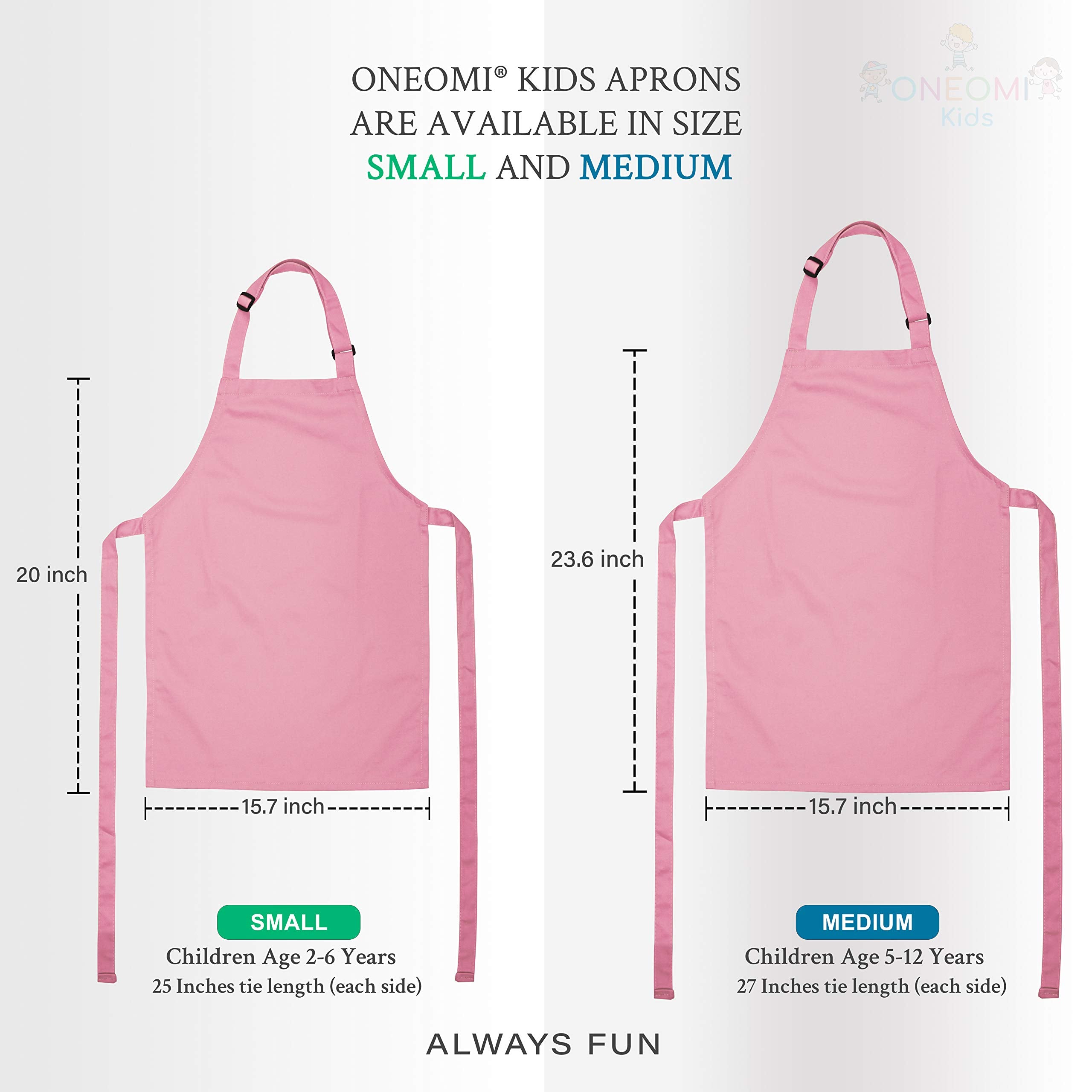 Delantal ONEOMI con correa de cuello ajustable para niños.