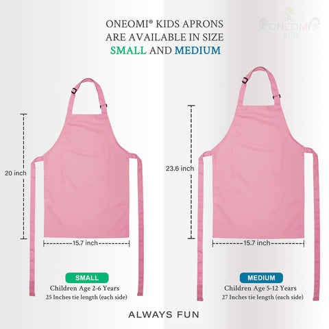 Delantal ONEOMI con correa de cuello ajustable para niños.