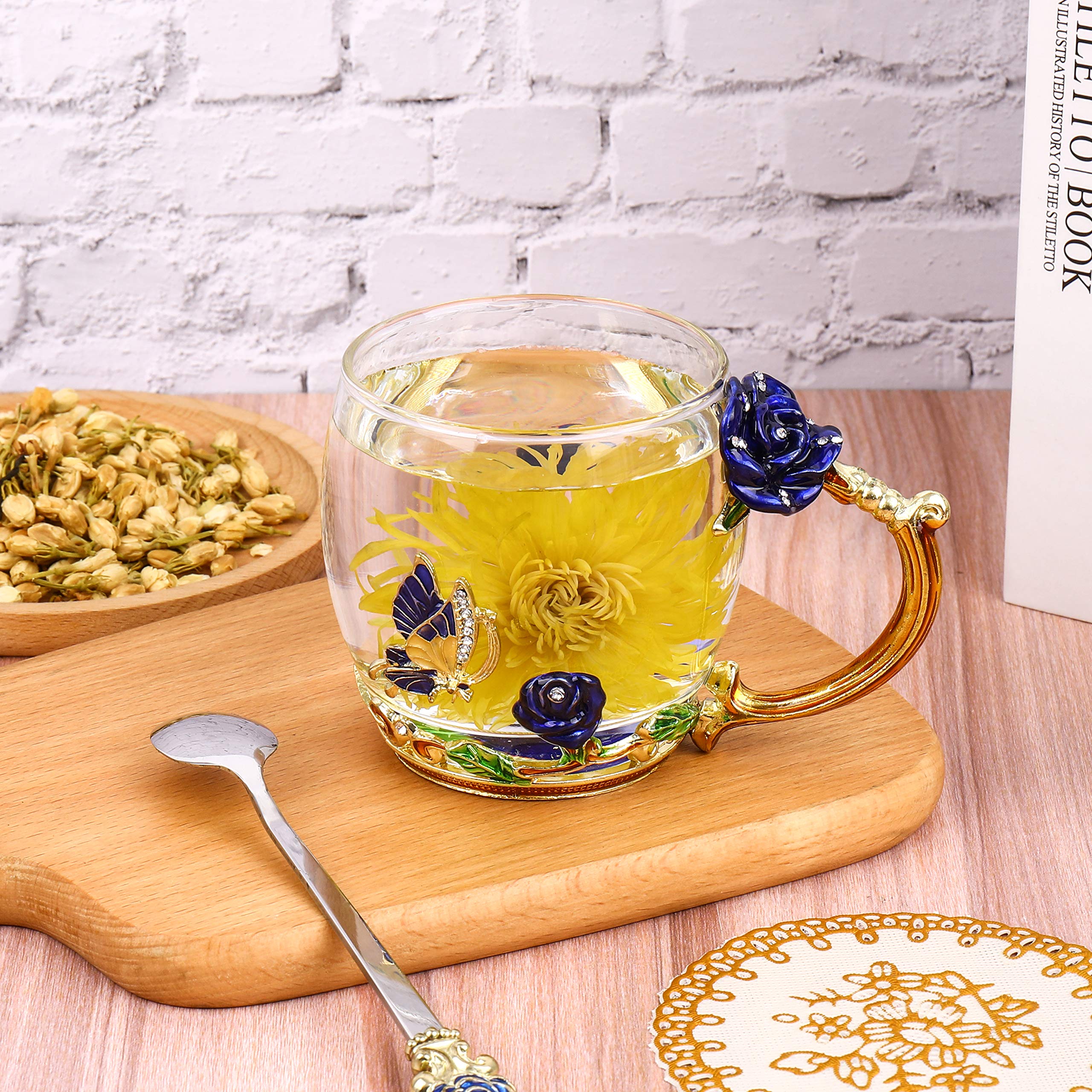 OnePeng-conjunto taza y cuchara esmaltadas, regalo listo para fechas especiales.