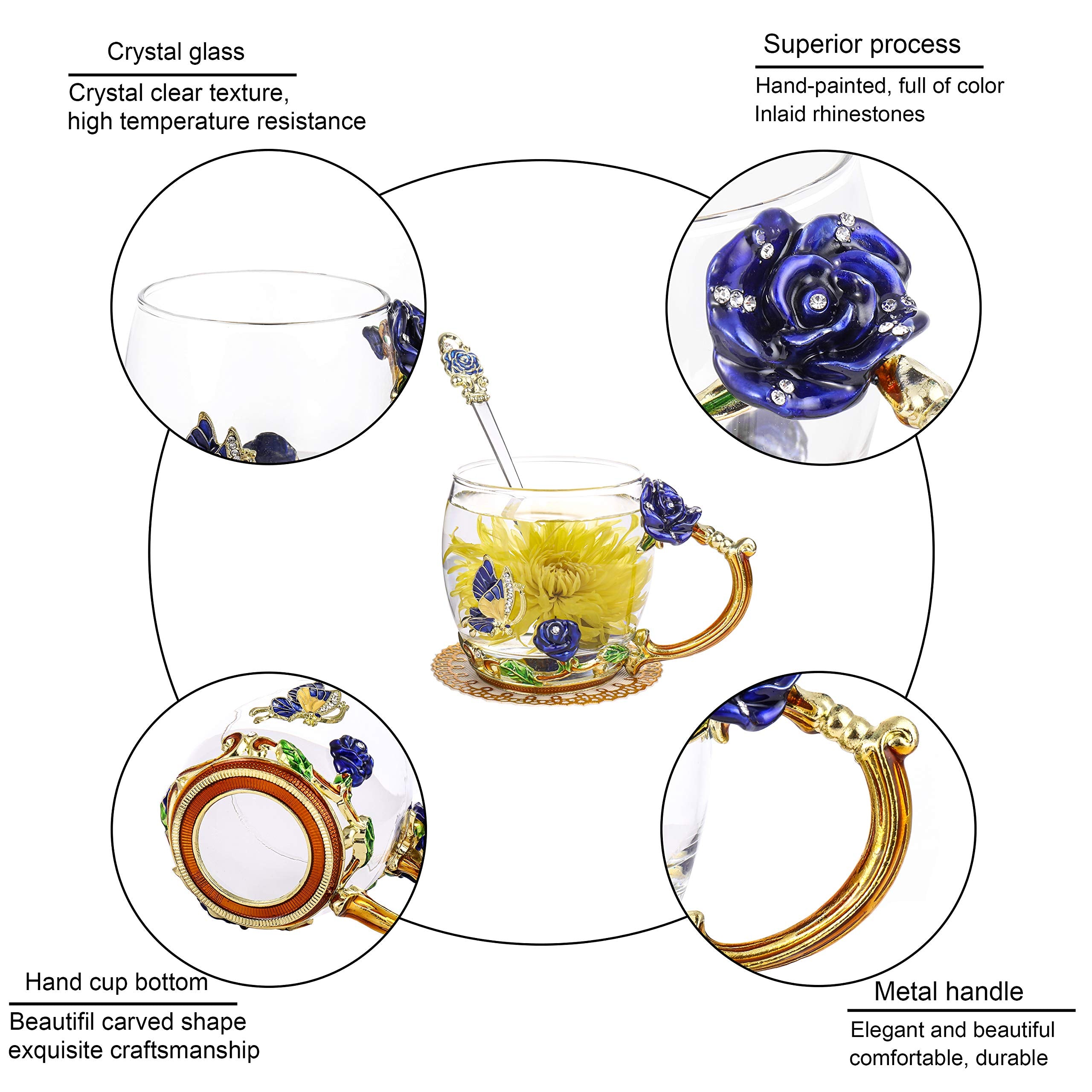 OnePeng-taza esmaltada de cristal claro, opción segura sin plomo ni metales pesados.