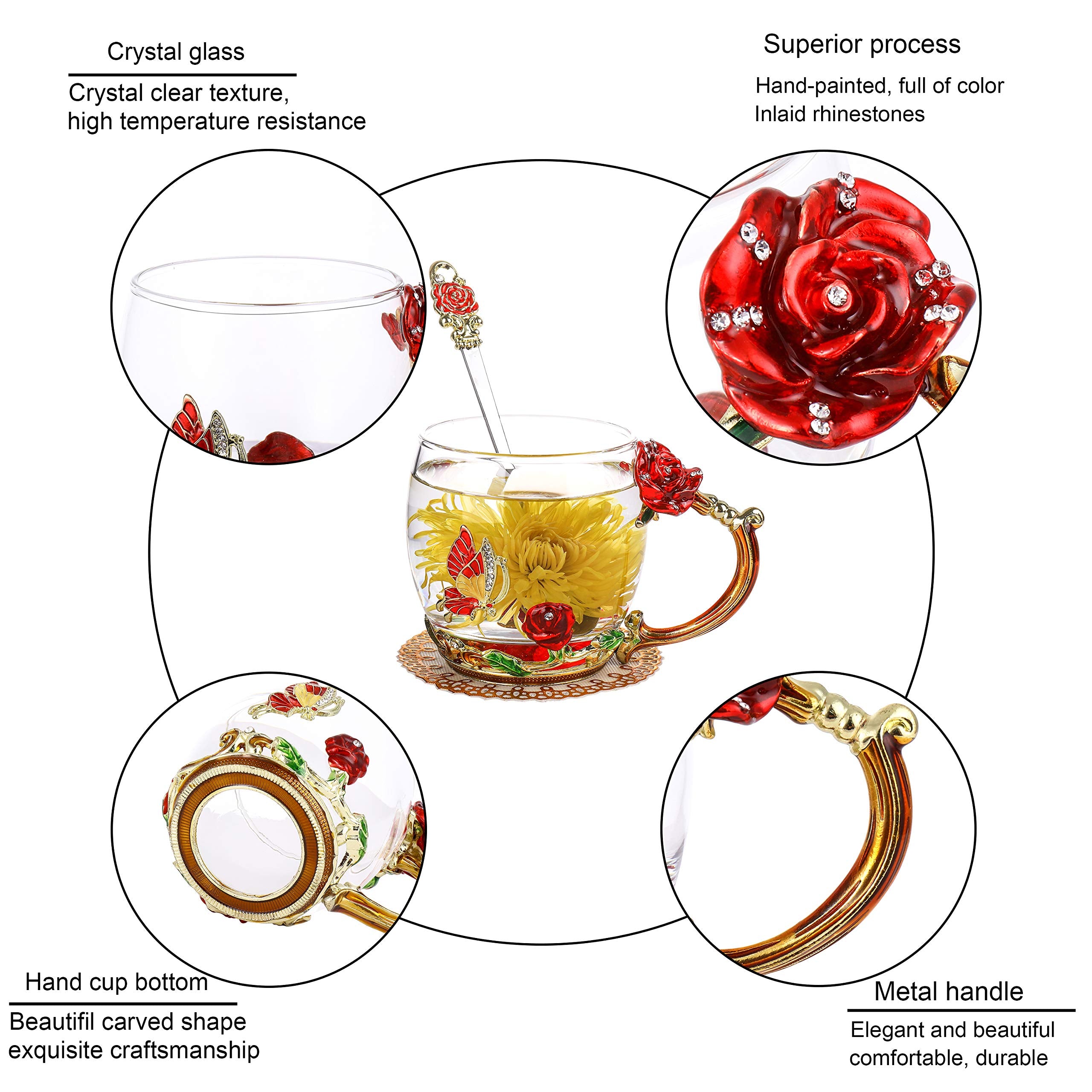 onepeng taza mango ergonómico y diseño floral, aporta comodidad al beber.