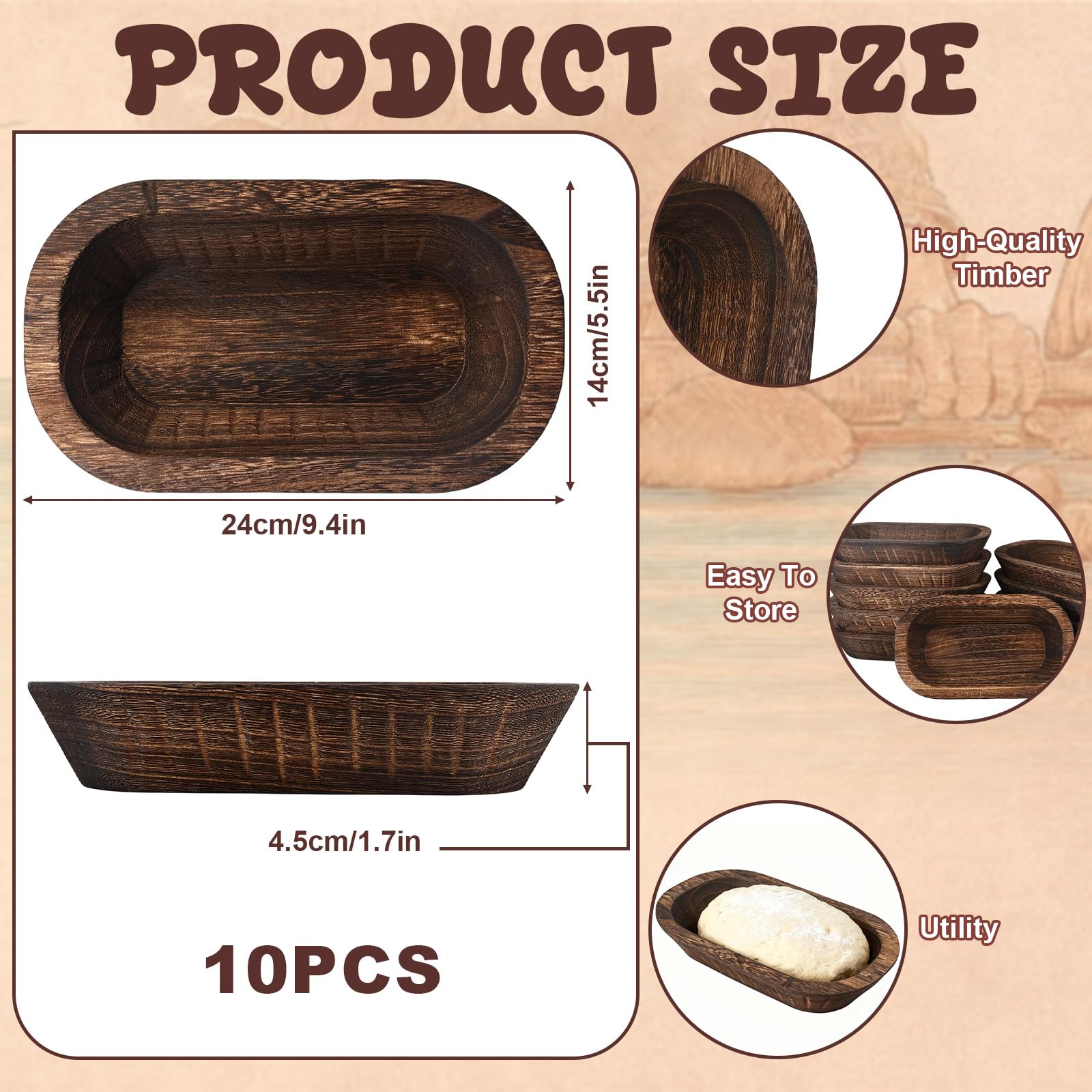 ONESIXEC cuencos de madera para entrada, decoración rústica y práctica