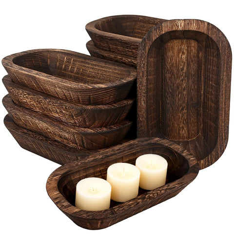 ONESIXEC juego de 10 cuencos de madera artesanales para llaves y objetos pequeños