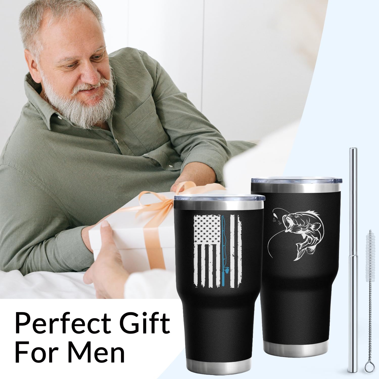 Onfnteac Tumbler acero inoxidable 18/8, duradero para uso diario y aventuras.