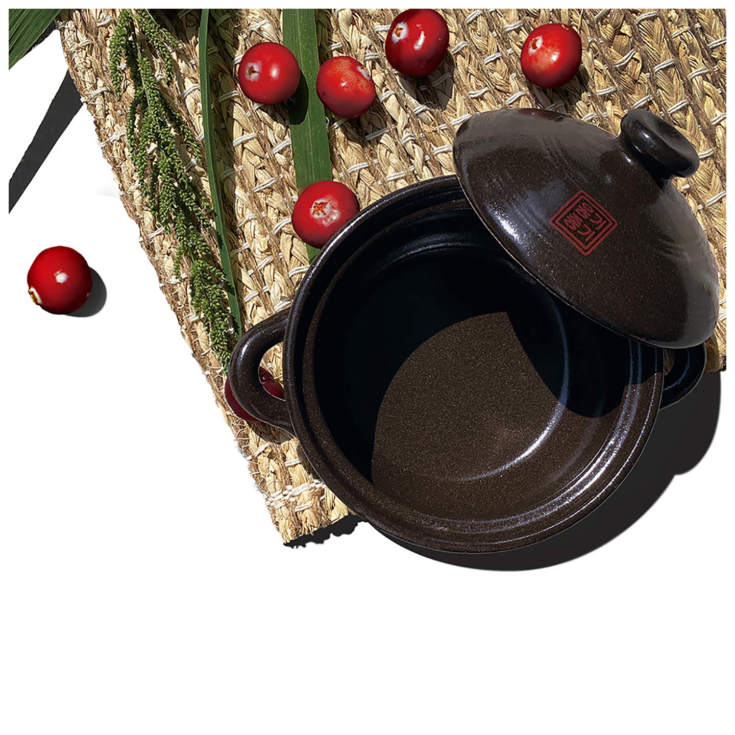 OnggiJonggi olla de arcilla 1400ml, materiales naturales y segura para alimentos
