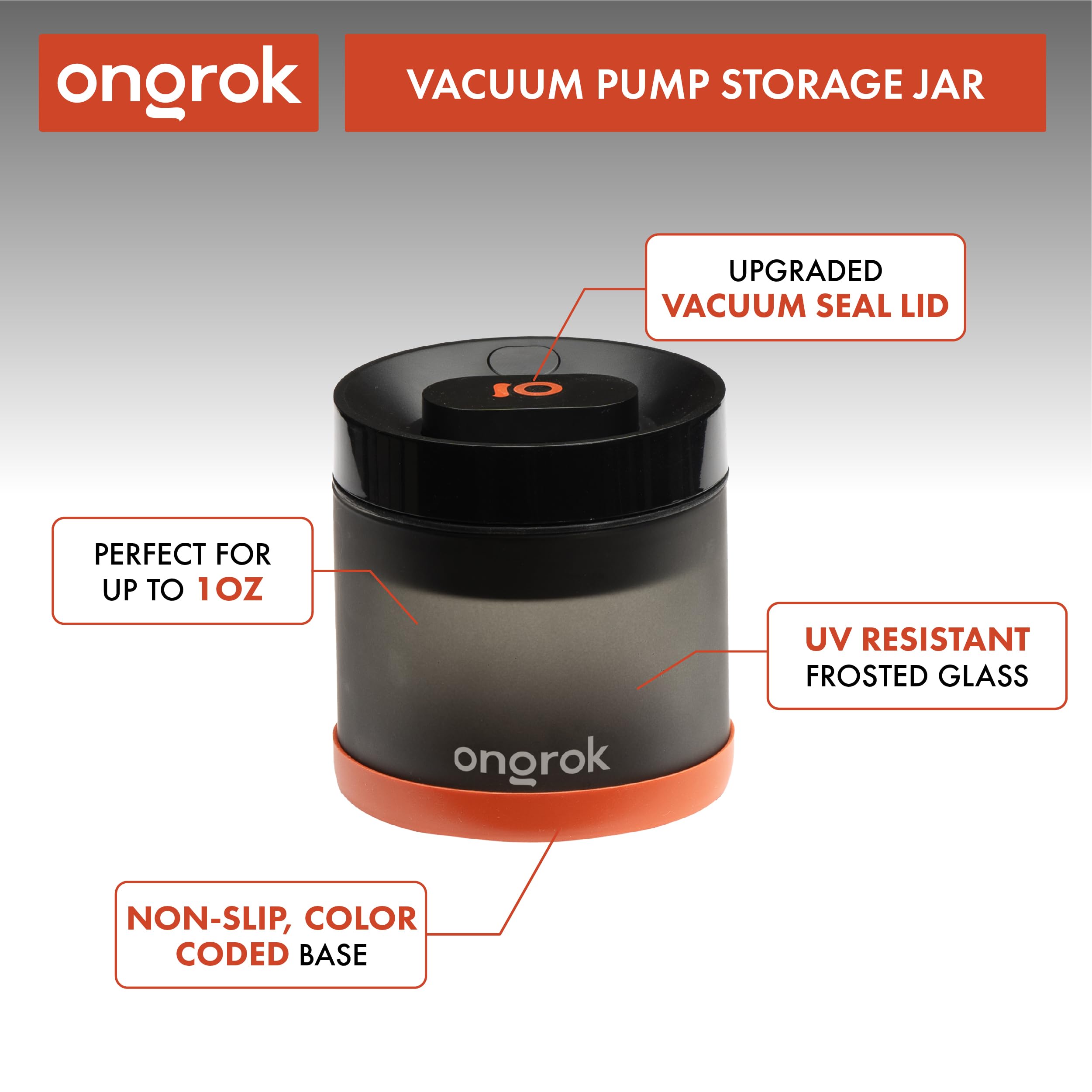 ONGROK frasco de vidrio 1200 ml con bomba de vacío para preservar aromas.