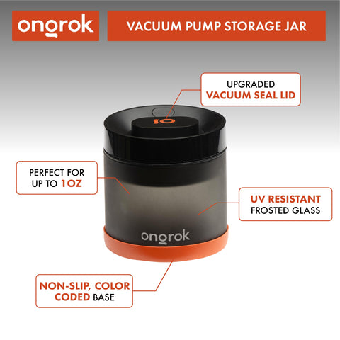 ONGROK frasco de vidrio 1200 ml con bomba de vacío para preservar aromas.