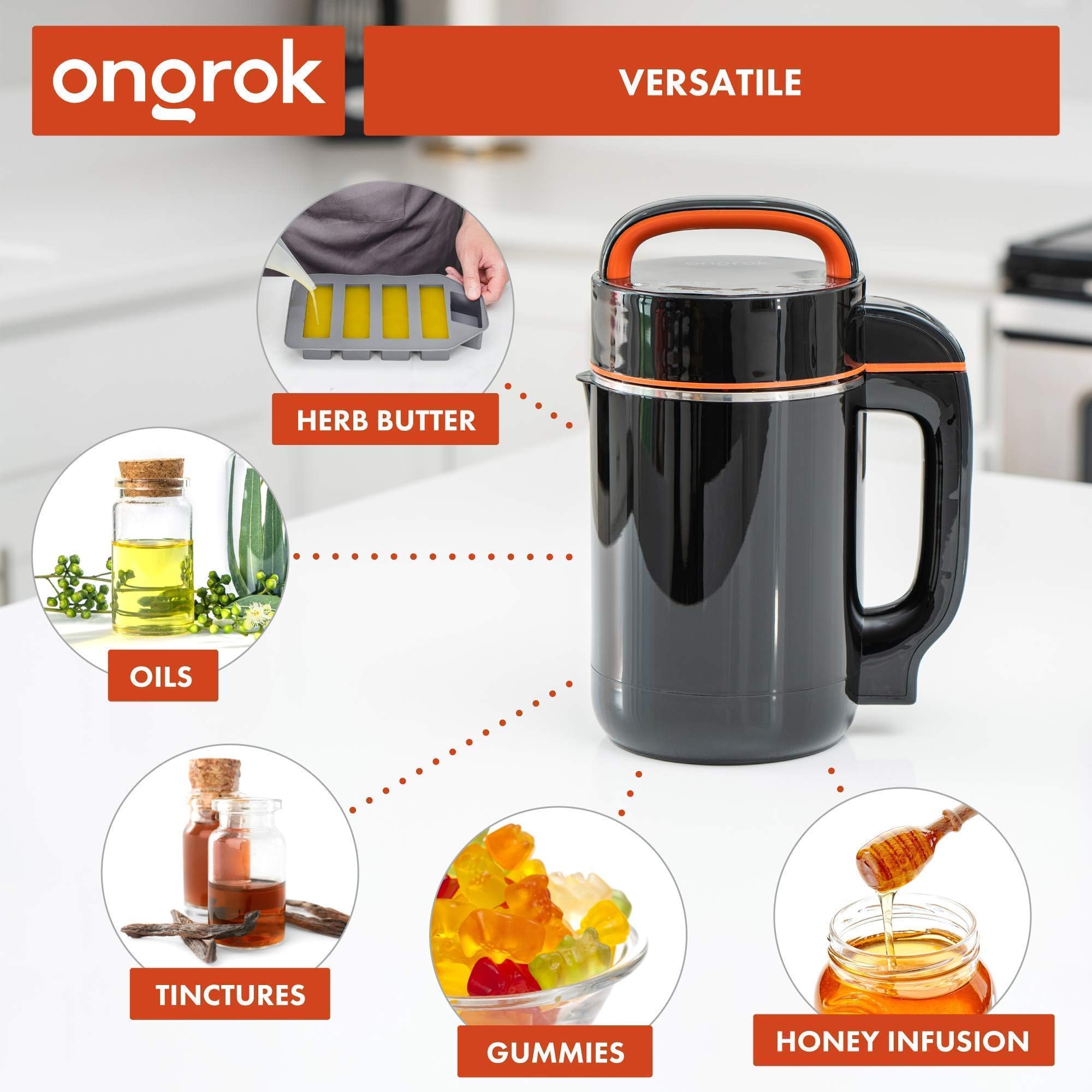 ONGROK seguridad con sensores de boil dry y acero inoxidable.