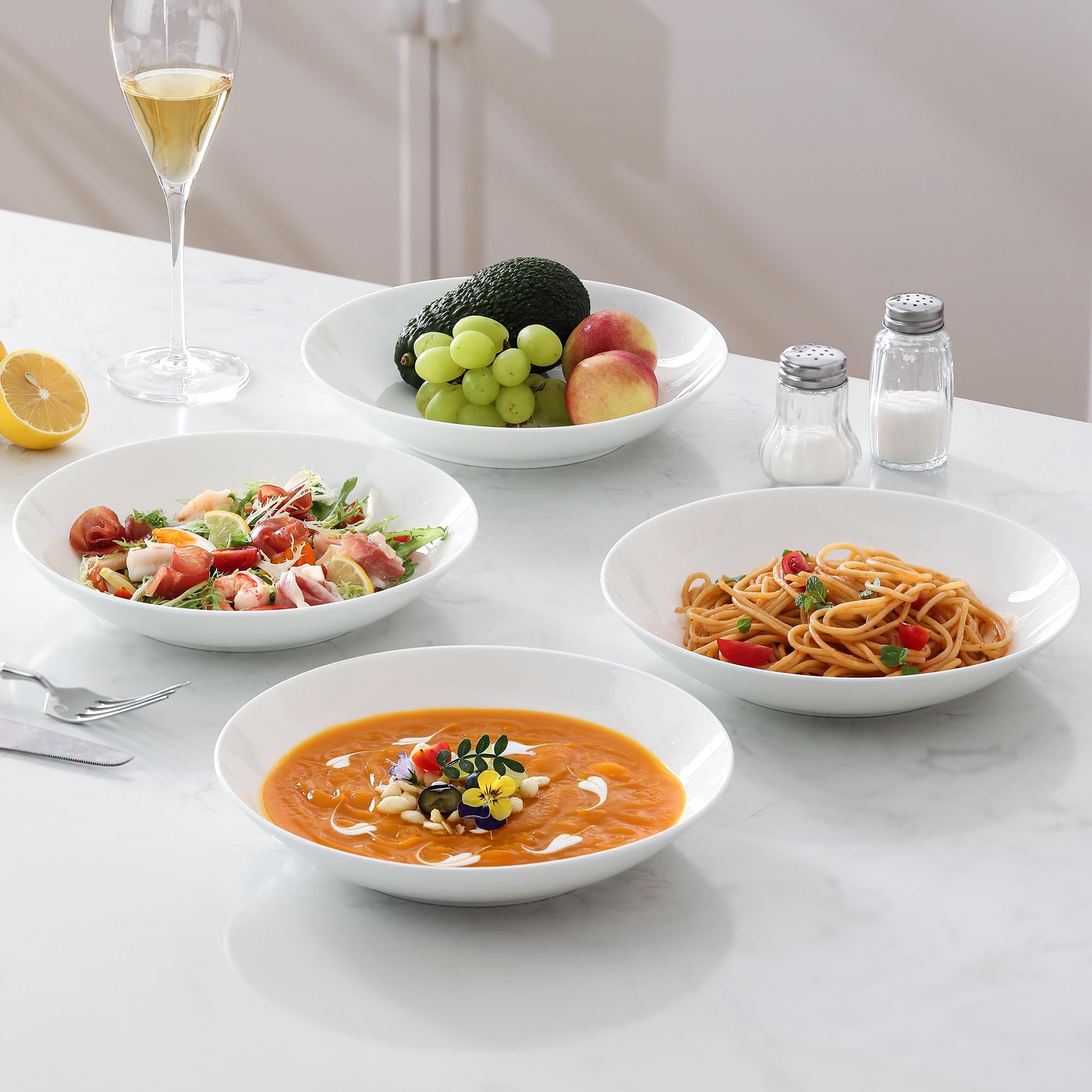 OniAnt tazones-porcion-25-7oz: capacidad amplia para platos completos o ensaladas.