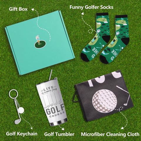 Cesta regalo golf ONIYEA completa, perfecta para sorprender a un amante del golf