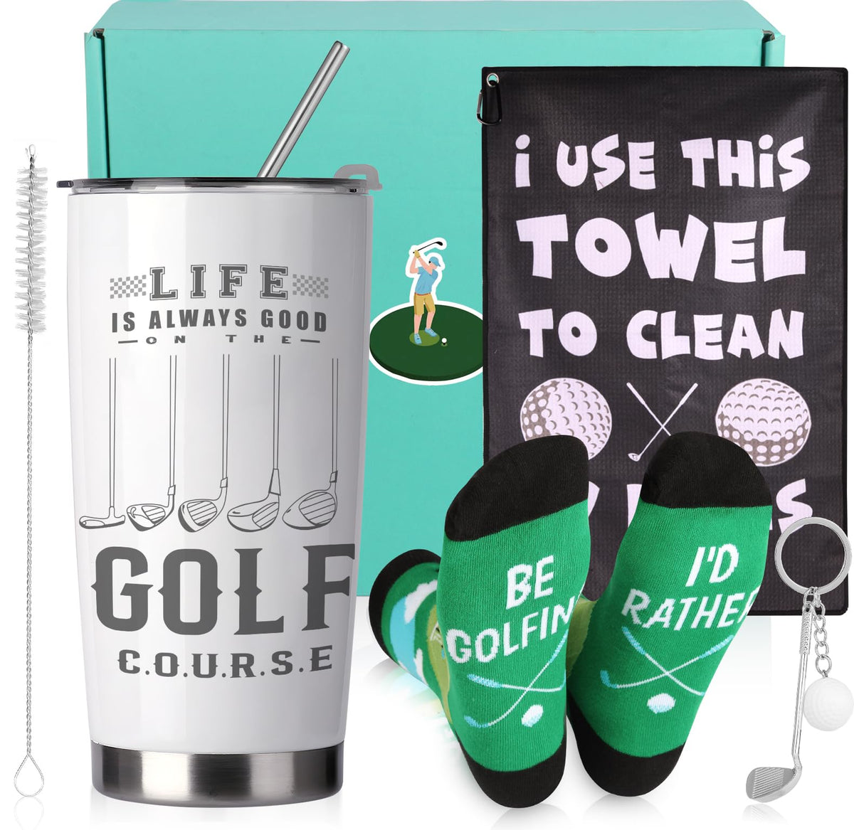ONIYEA taza golf 20oz para papá, ideal para café matutino en el campo