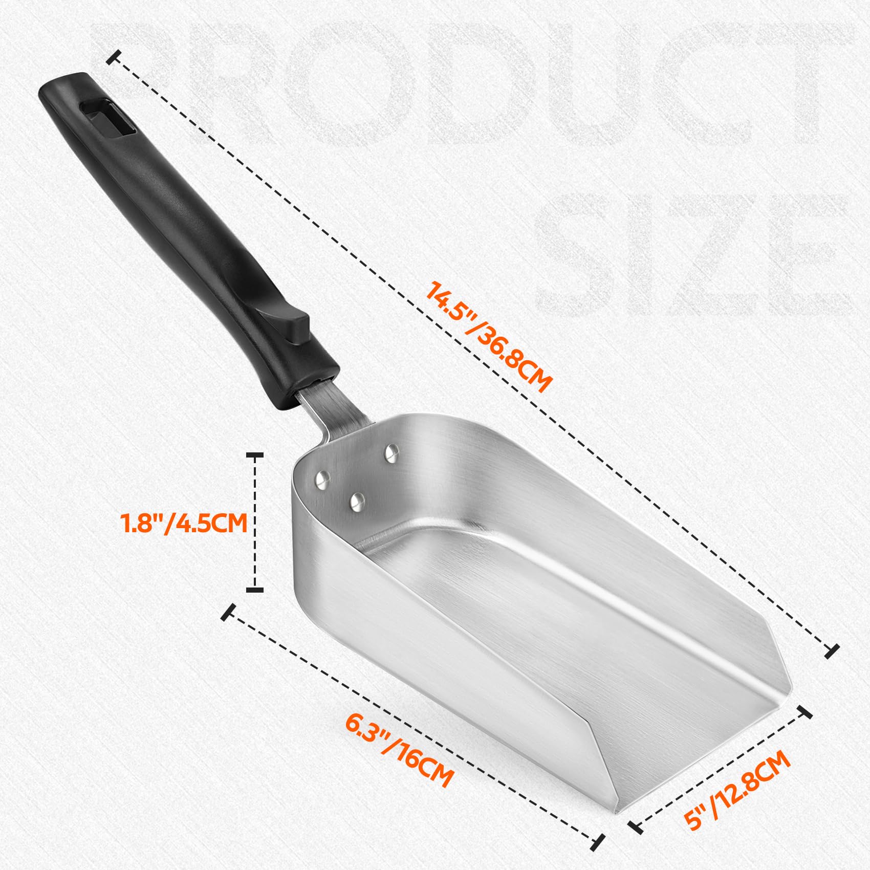 onlyfire espatula-plancha-acero-inoxidable para servir y volcar alimentos.