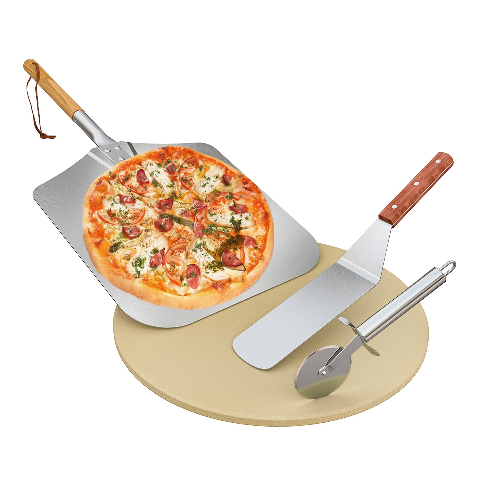 Onlyfire la losa redonda para pizza de 15 pulgadas para hornear crujiente