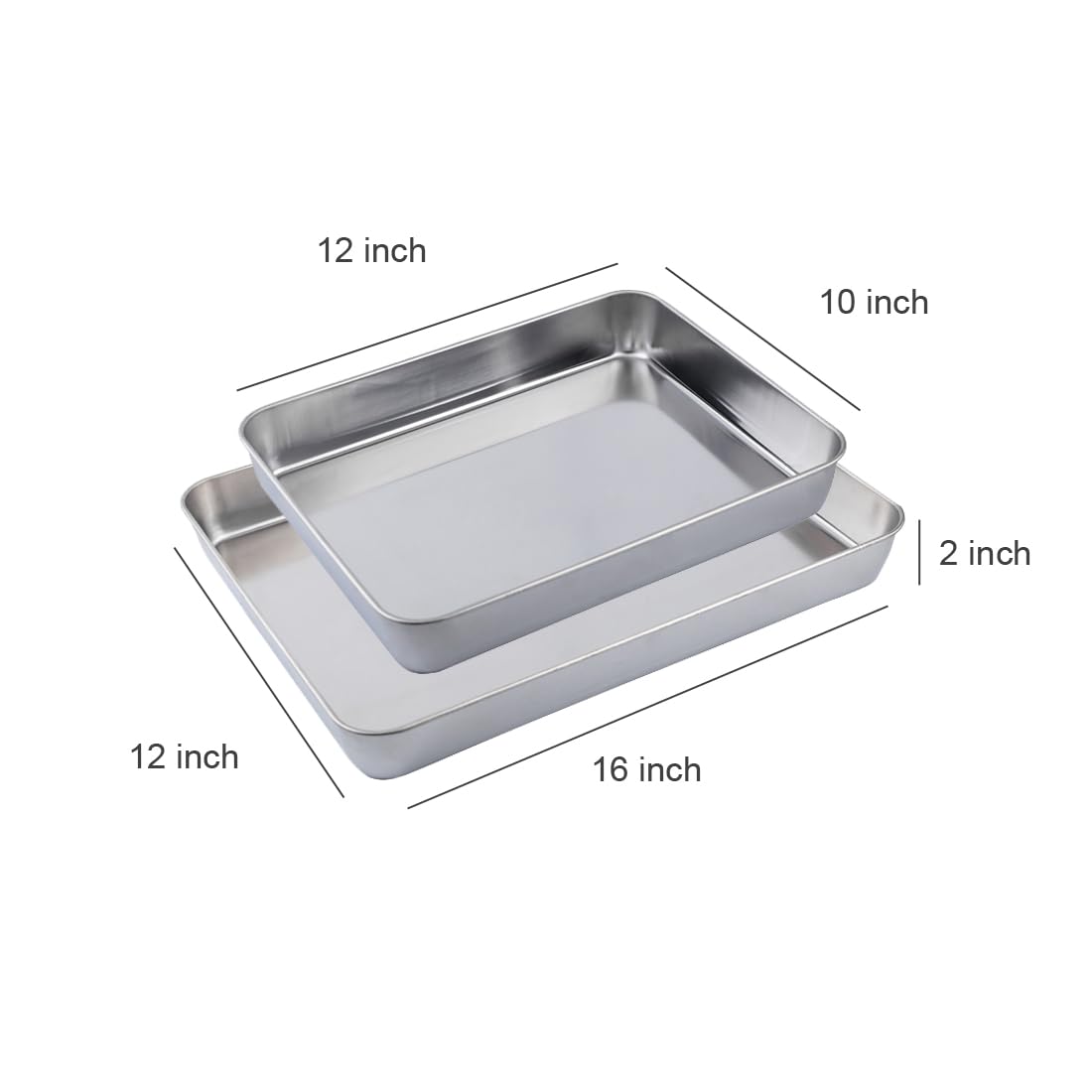 ONNESOL bandeja rectangular de 12x10 pulgadas para hornear y asar