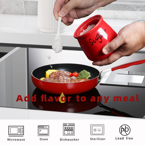 ONTUBE azucarera cerámica para mesa en color rojo