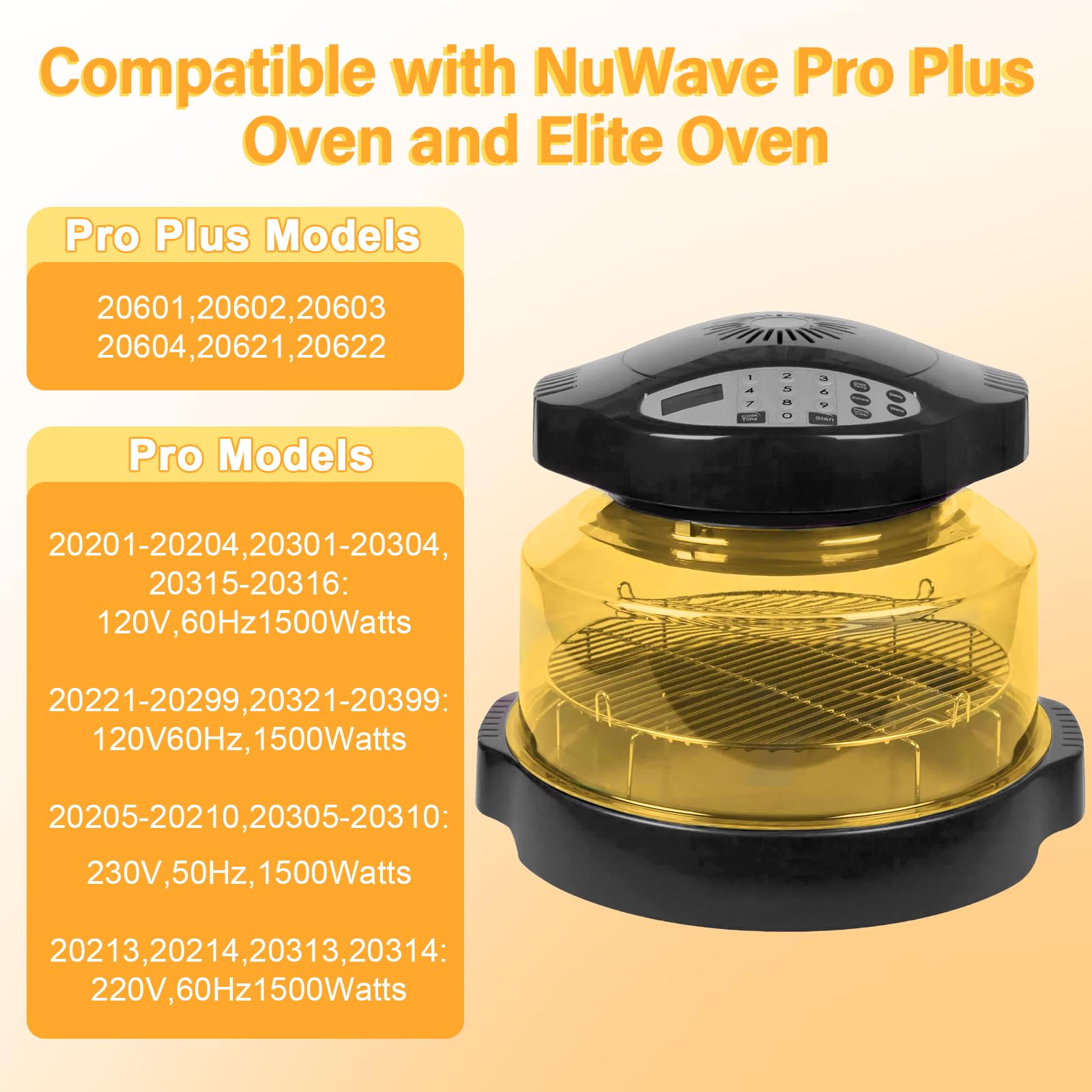 Onylraep cúpula de poder NuWave Elite, visión clara para una cocción uniforme.
