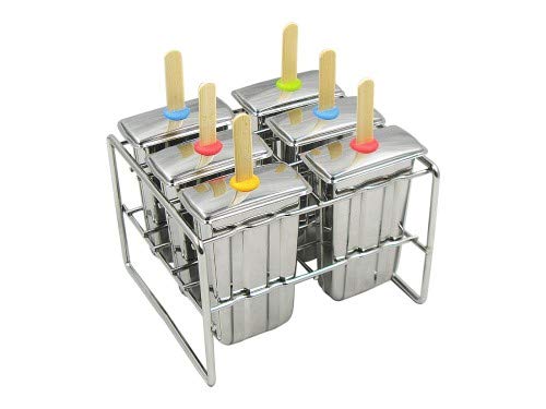 Conjunto Onyx de moldes para paletas con tapas de silicona, 6 piezas, para evitar derrames