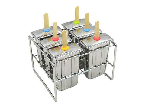 Conjunto Onyx de moldes para paletas con tapas de silicona, 6 piezas, para evitar derrames