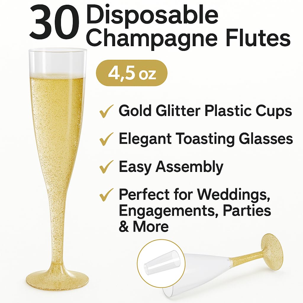 Copa champagne dos piezas Oojami, ensamble fácil para eventos.