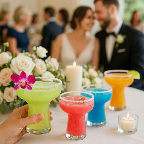 Vasos Lunara de Oojami, plástico resistente, aptos para bebidas frías y cocteles.